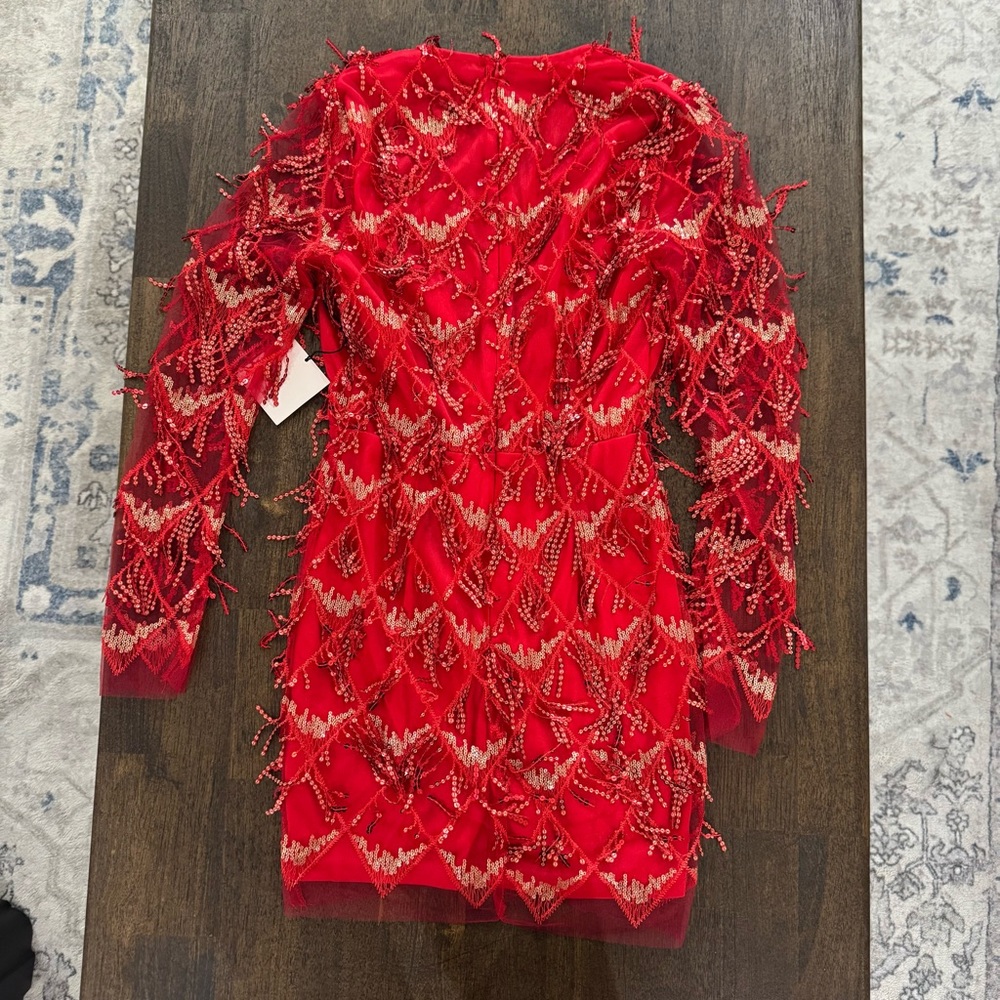 Superdown Scarlet Sequin V-Neck Mini Dress - Picture 11 of 12